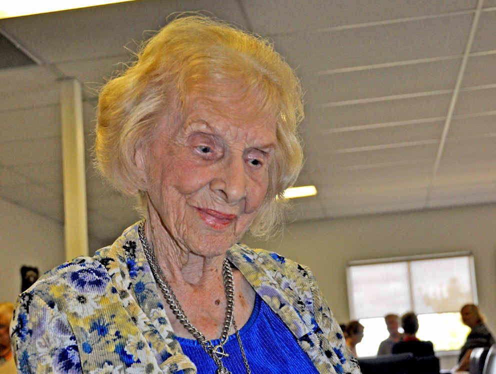 TIMELESS GAME: Florence Slattery, who turns 98 in June, has been playing bridge twice a week since 1985.